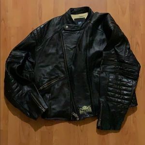 Azzure cow-skin leather biker jacket